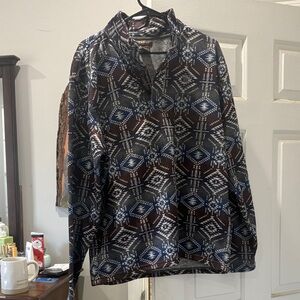Ariat Brown and Blue Aztec Lightweight Shirt Jacket